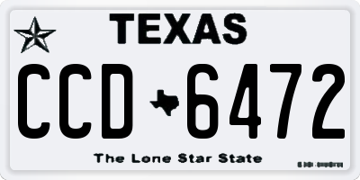 TX license plate CCD6472