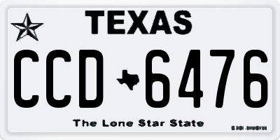 TX license plate CCD6476