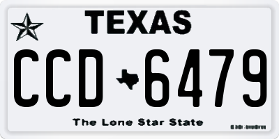TX license plate CCD6479