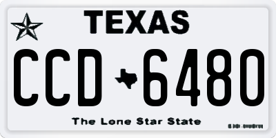TX license plate CCD6480