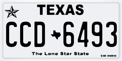 TX license plate CCD6493