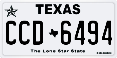 TX license plate CCD6494