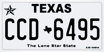 TX license plate CCD6495