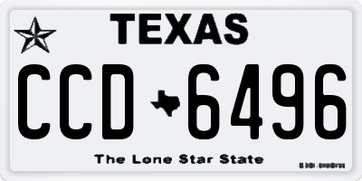 TX license plate CCD6496
