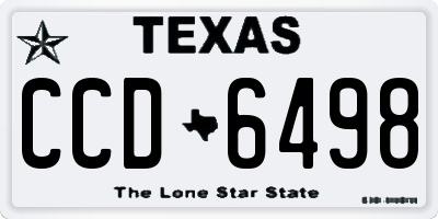 TX license plate CCD6498