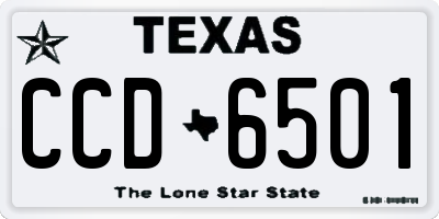 TX license plate CCD6501