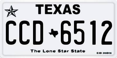 TX license plate CCD6512