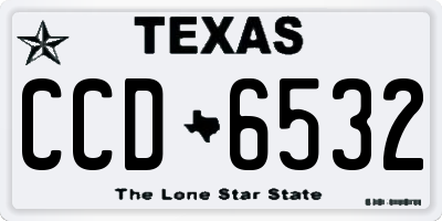 TX license plate CCD6532