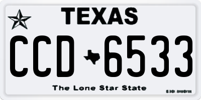 TX license plate CCD6533