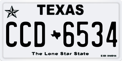 TX license plate CCD6534