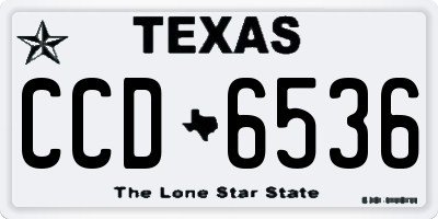 TX license plate CCD6536