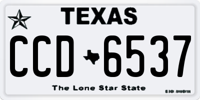 TX license plate CCD6537
