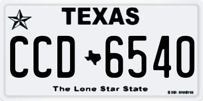 TX license plate CCD6540