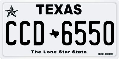 TX license plate CCD6550