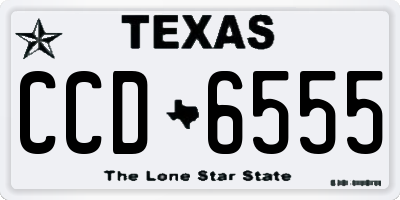 TX license plate CCD6555