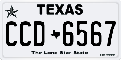TX license plate CCD6567