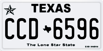 TX license plate CCD6596