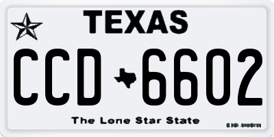TX license plate CCD6602