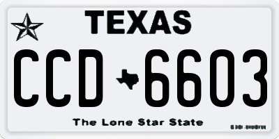 TX license plate CCD6603