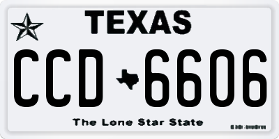 TX license plate CCD6606