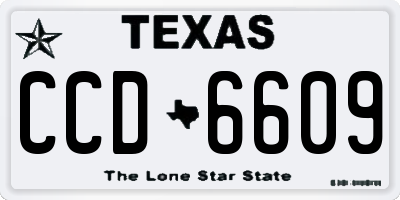 TX license plate CCD6609