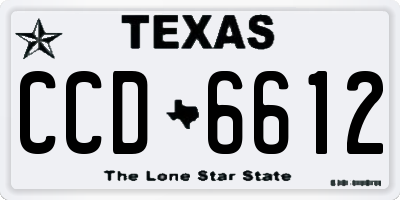 TX license plate CCD6612