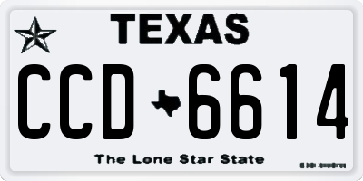 TX license plate CCD6614