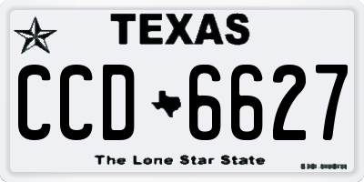 TX license plate CCD6627