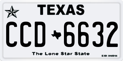 TX license plate CCD6632