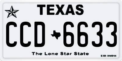 TX license plate CCD6633