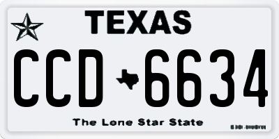 TX license plate CCD6634