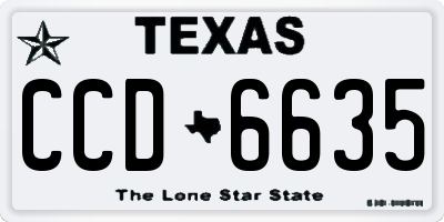 TX license plate CCD6635