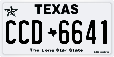 TX license plate CCD6641