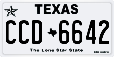 TX license plate CCD6642