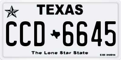 TX license plate CCD6645