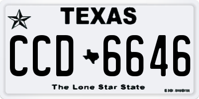TX license plate CCD6646