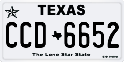 TX license plate CCD6652
