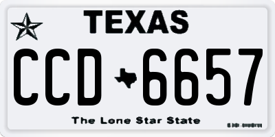 TX license plate CCD6657