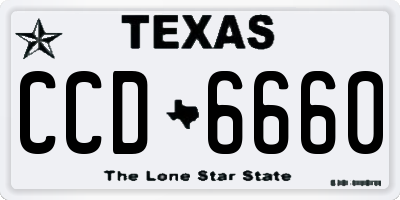 TX license plate CCD6660