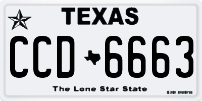 TX license plate CCD6663