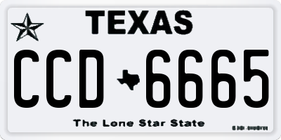 TX license plate CCD6665
