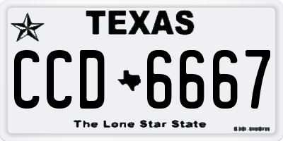 TX license plate CCD6667