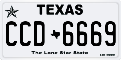 TX license plate CCD6669