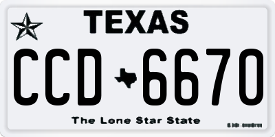 TX license plate CCD6670