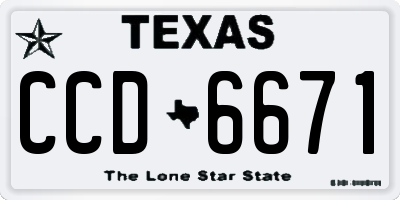 TX license plate CCD6671