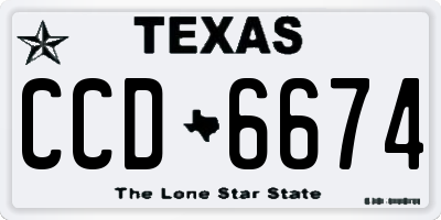 TX license plate CCD6674