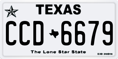 TX license plate CCD6679