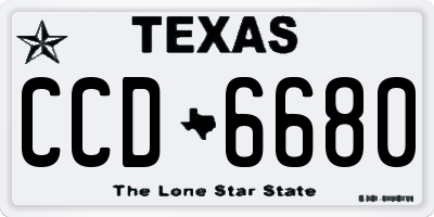 TX license plate CCD6680
