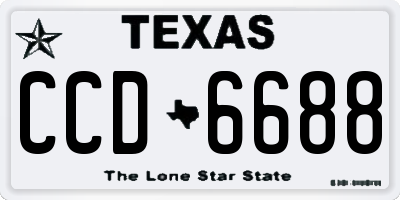 TX license plate CCD6688