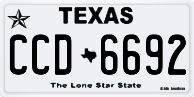 TX license plate CCD6692